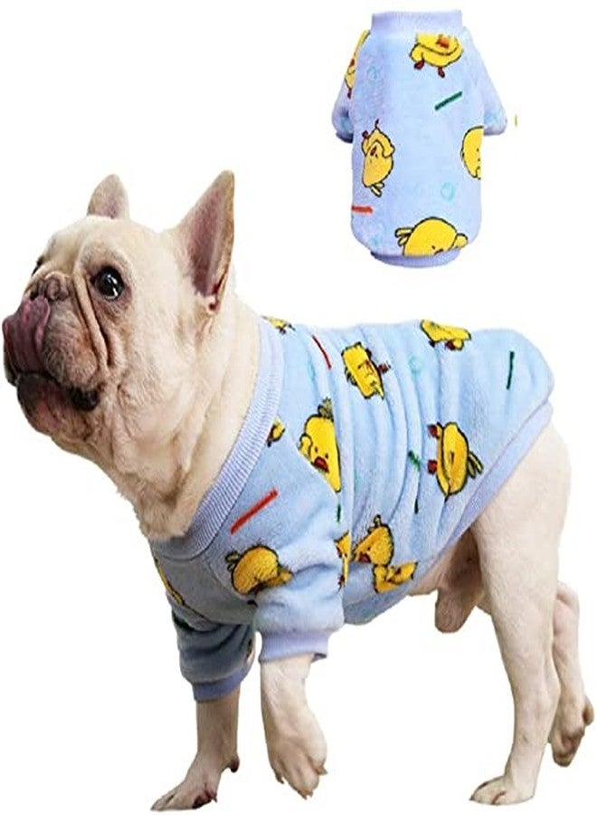PETANGEL Fleece Dog Shirt, Soft Flannel Dog Sweatshirt Clothes for Puppy Small Dogs, Cute Duck Winter Party Dress Up Clothes for Puppy French Bulldog, Shih Tzu etc. (Size: L, Chest: 50 cm) - Image 1